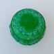 Bohemian handmade malachite glass candy dish or jewelry box.