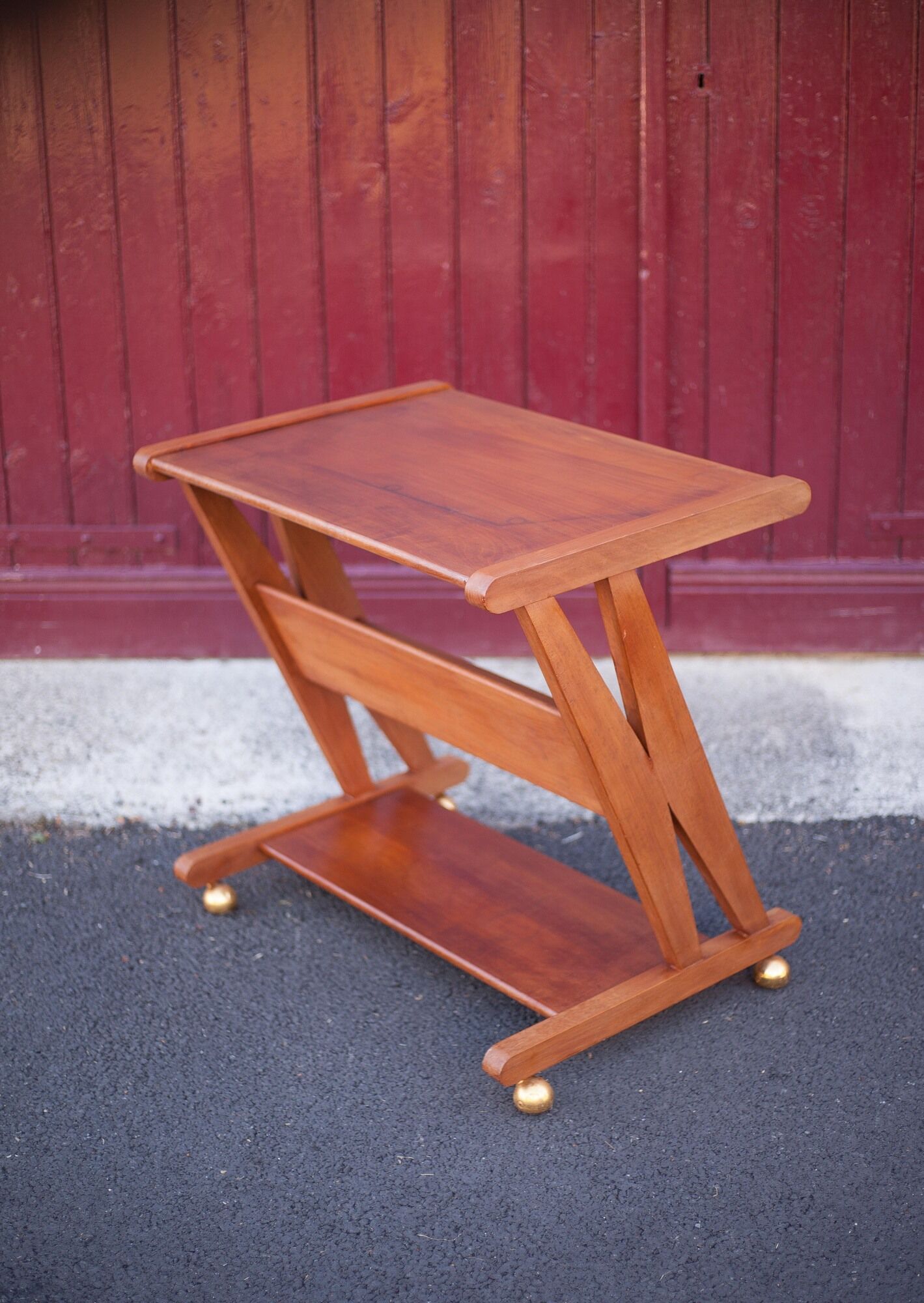Wheeled service, wooden furniture