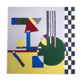 Tableau, peinture abstraite constructiviste, république tchèque
