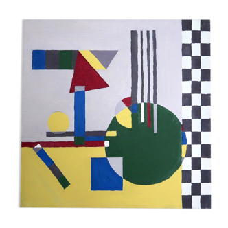 Painting, constructivist abstract painting, czech republic