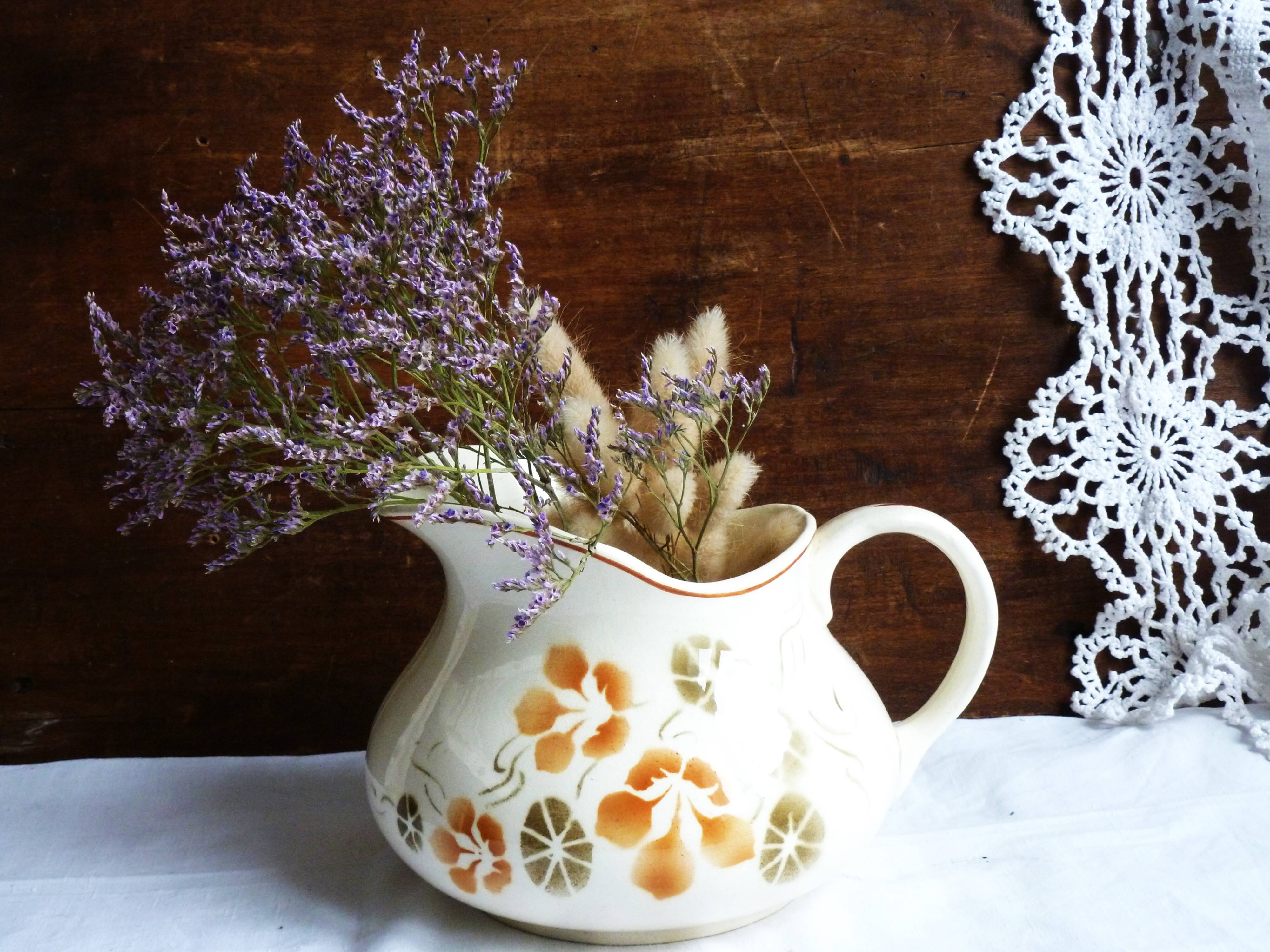 Cruche de bains, broc vintage de bains, décoration salle de bains