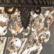 Louis XVI style bronze ceiling light and glass pendants