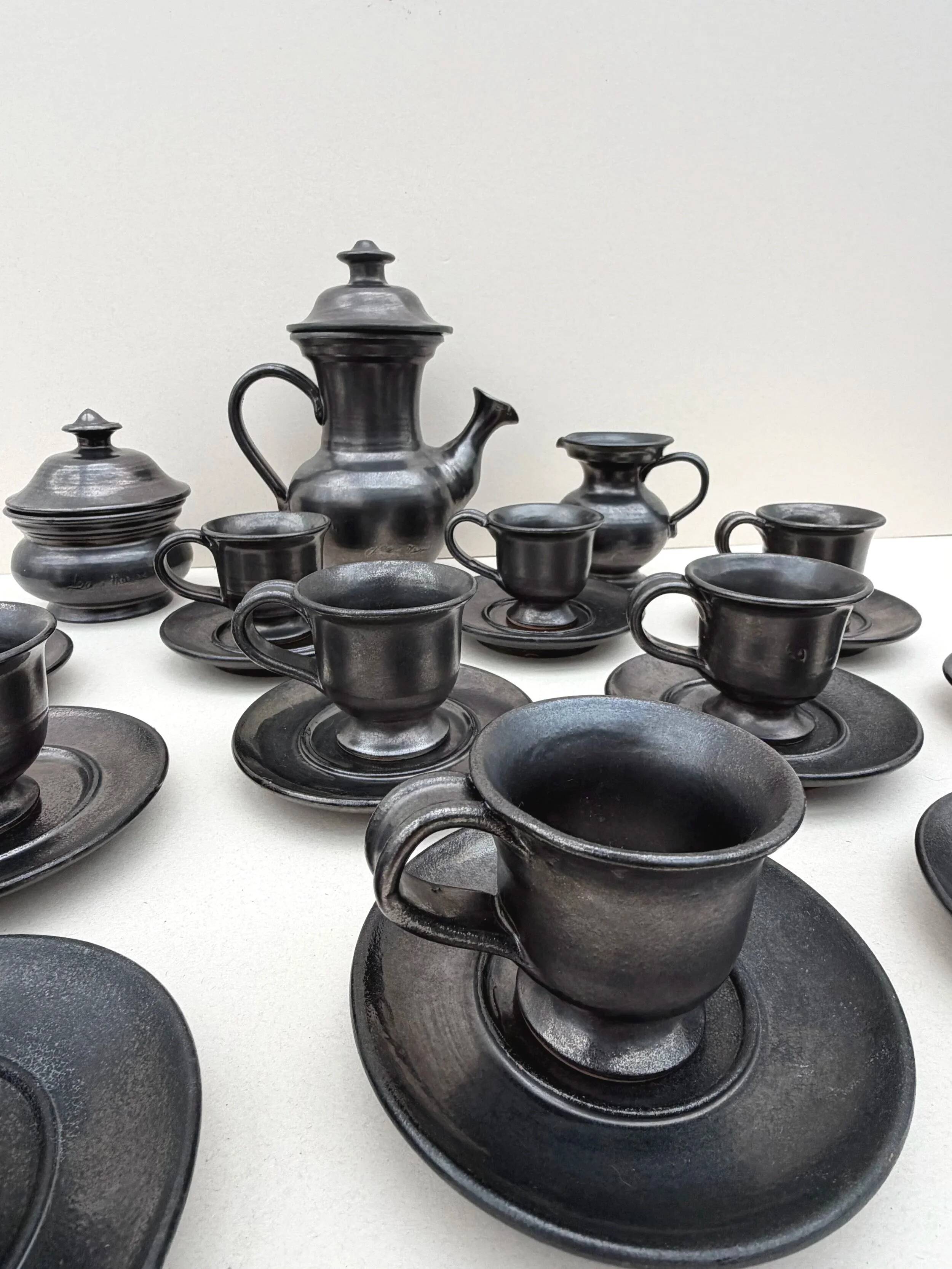 Coffee service by Jean Marais in ceramic, France 1960.