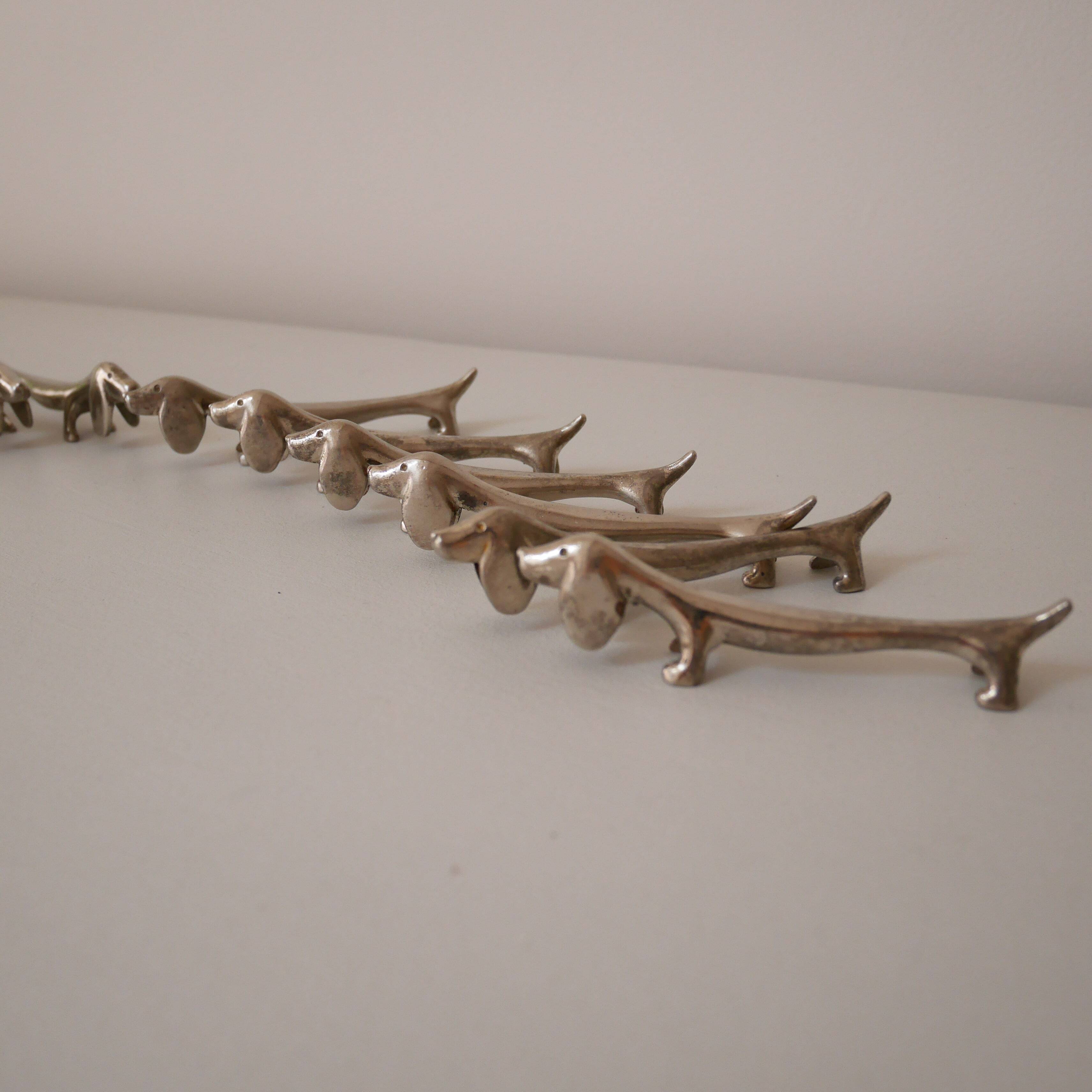 Set of 12 dachshund dog knife holders