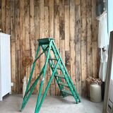 Vintage stepladder with green patina