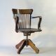 American office armchair with screws, solid oak, 1925/1930