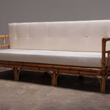 Vintage Italian Bamboo Sofa with Cushions from the 1970s