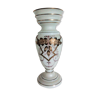 Vase balustre Jugendstil en opaline et pâte de verre, peint main