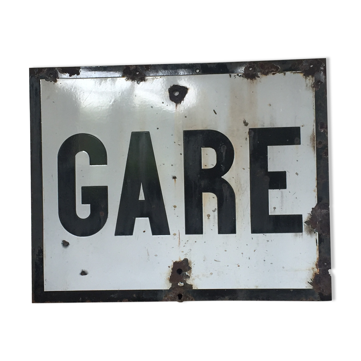 GARE enamelled plate - SNCF