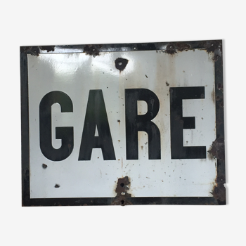 GARE enamelled plate - SNCF