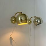 Pair of vintage adjustable wall lights, brass, Sweden 1970
