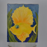 Huile sur toile poisson soleil