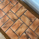 Brutalist tiled and wooden coffee table