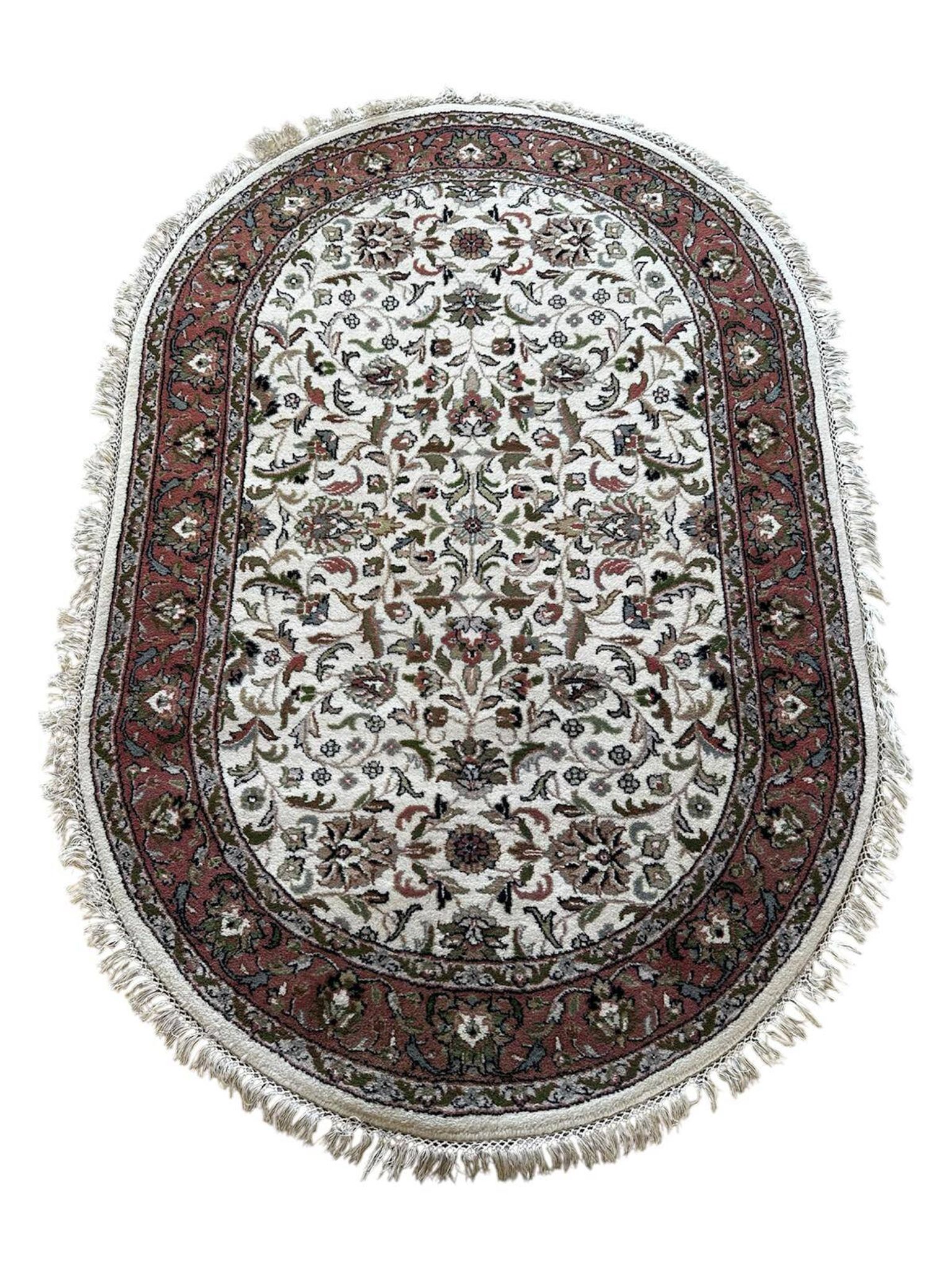 Handmade oval Persian rug 185cm x 120cm