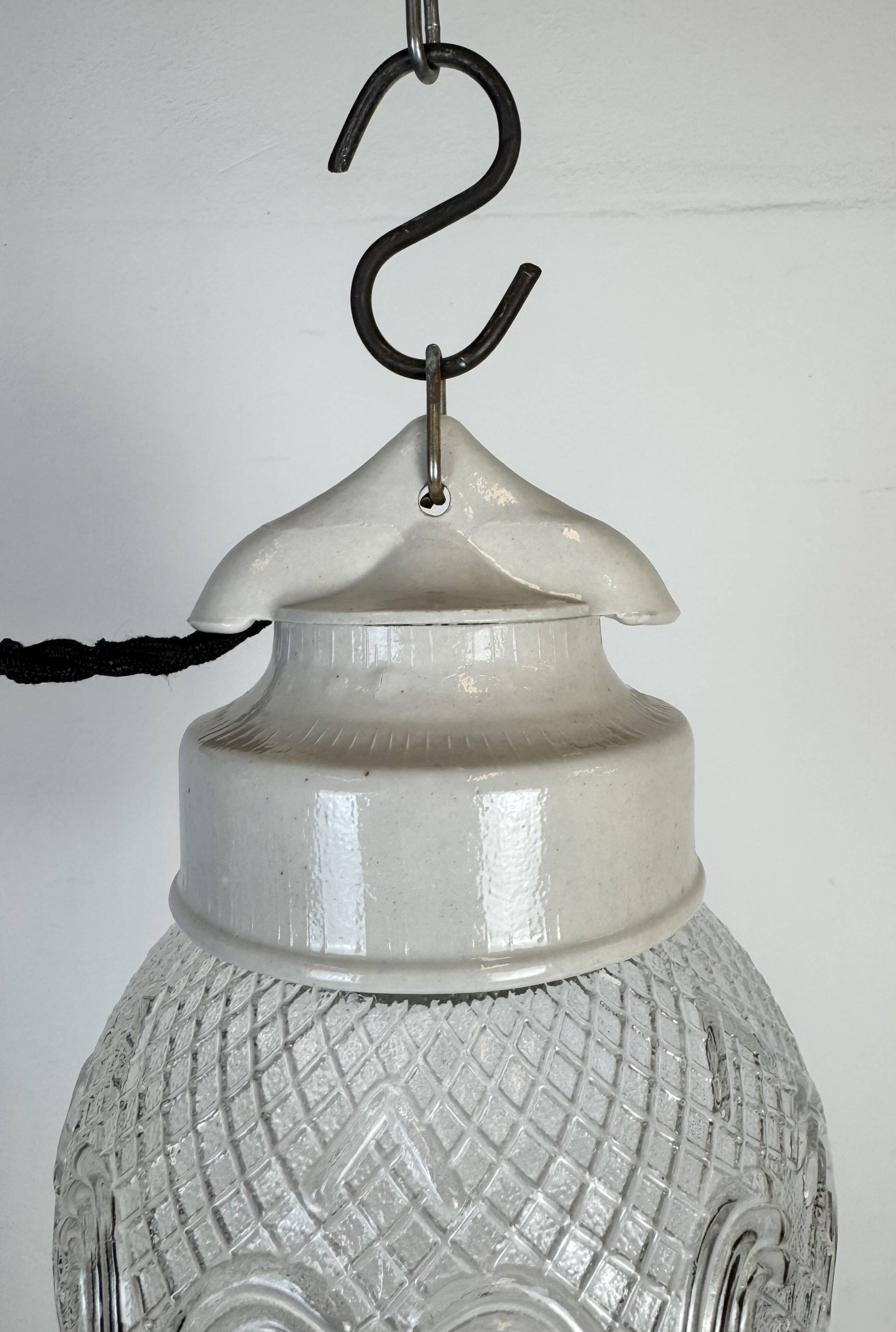 Vintage White Porcelain Pendant Light, 1970s