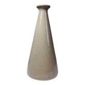Art Deco conical vase in crackled beige earthenware, circa 1930-1950.