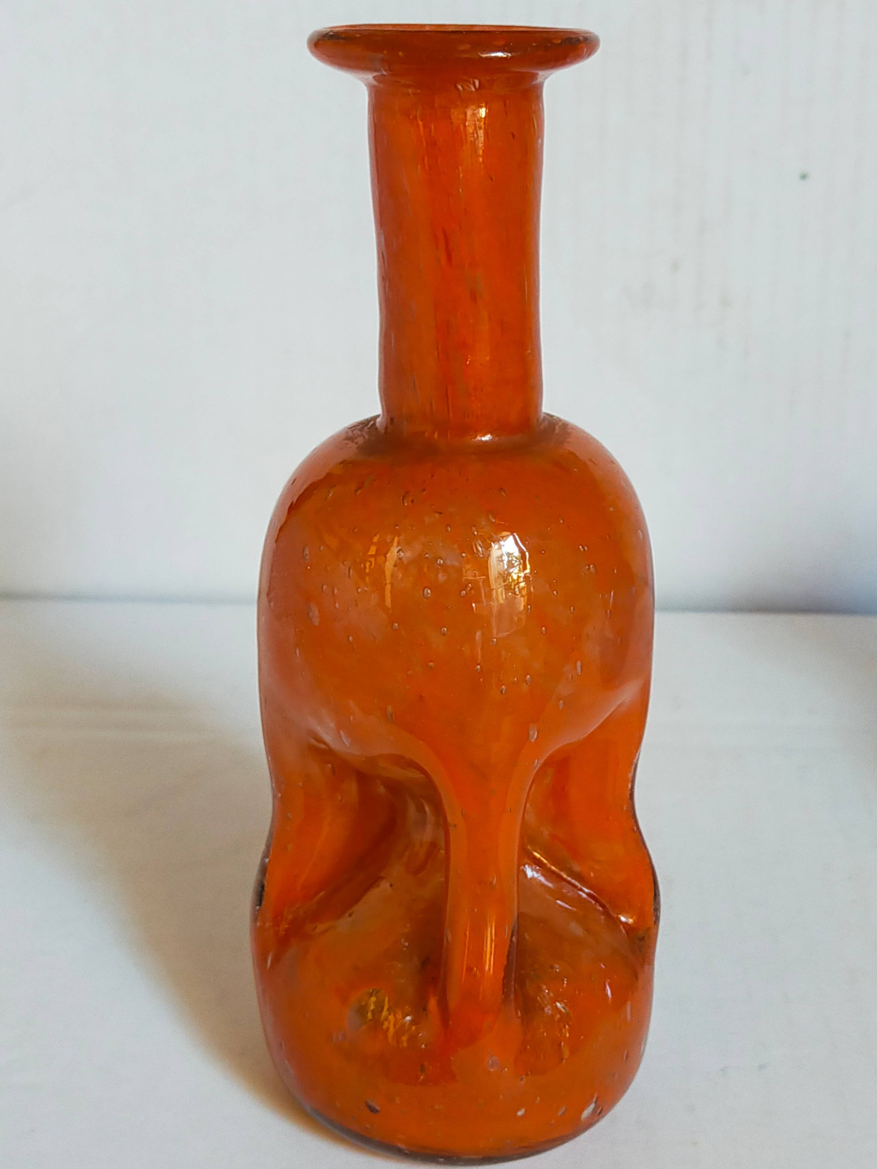 Trio of vintage blown glass soliflore vases