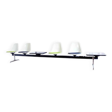 Banc Eames 4 places Edition Vitra 1970 Fibre de verre