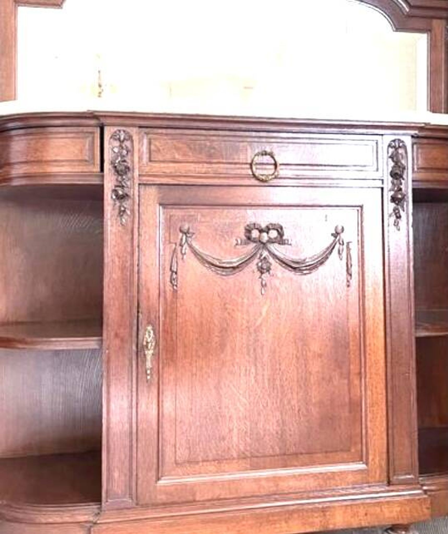 Louis XVI style dressing table in walnut and marble