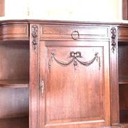 Louis XVI style dressing table in walnut and marble
