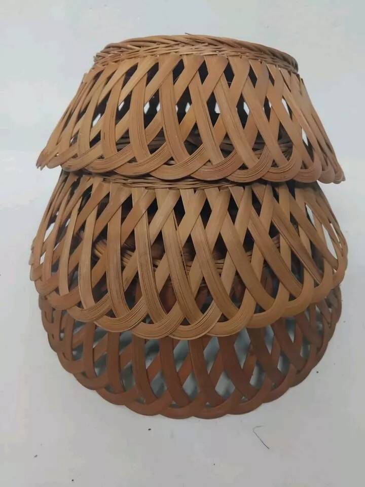 Set of 3 Vintage woven rattan baskets