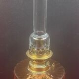 Oil lamp, cathedral glass old pink 48 cm