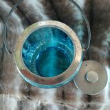 Bonbonnière en verre bleu
