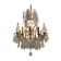 Golden bronze luster garnished with transparent and mordoréed pampilles