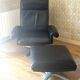 High back lounge chair + Hocker in leather by De Sede model DS-31