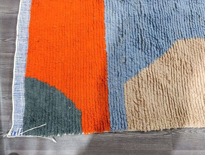 Tapis en laine pure motifs colorés taille 100 x 200 cm