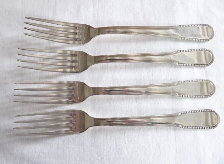 Silver metal forks, BB