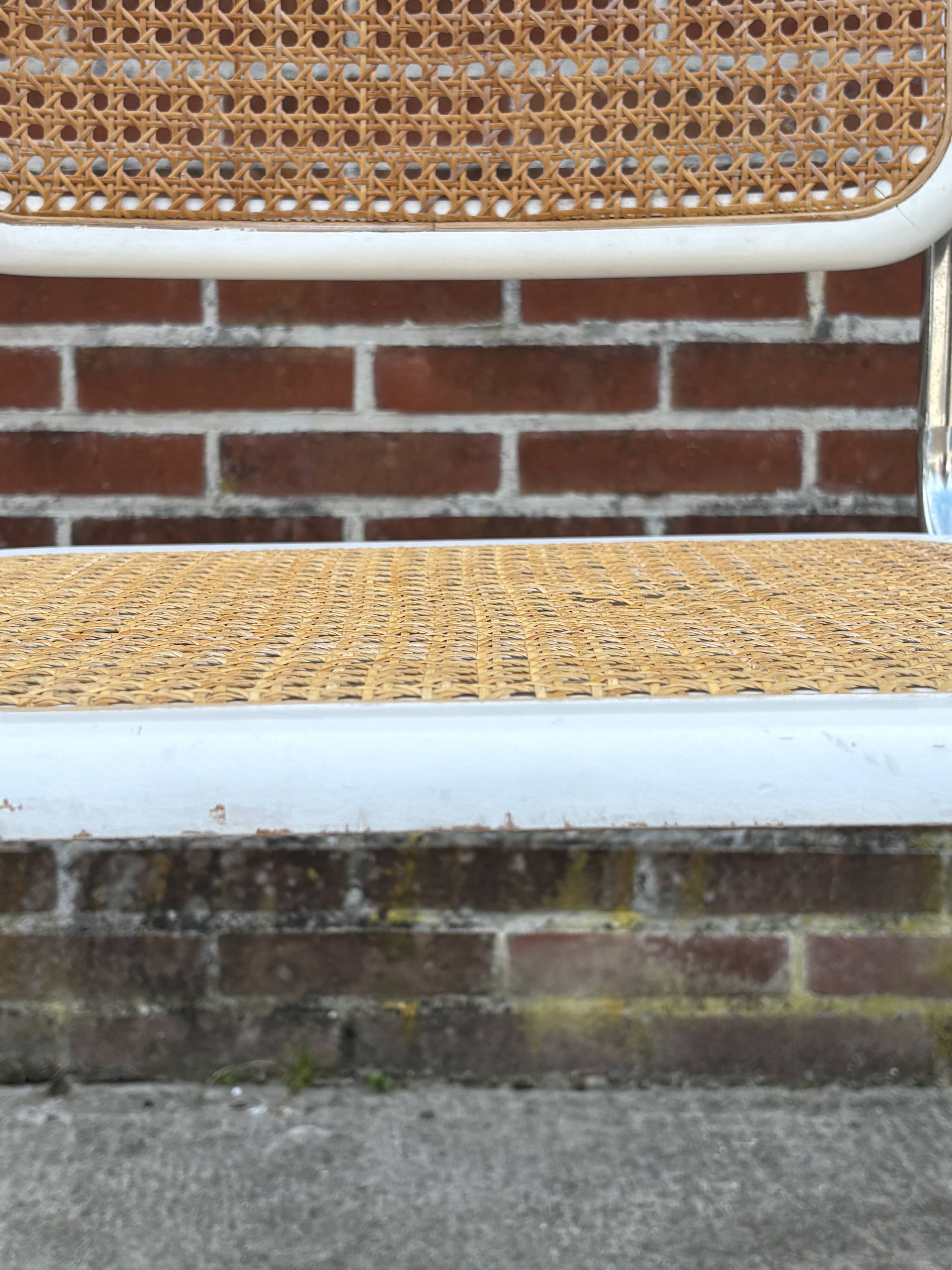 Cesca design chair model b32 in chrome white