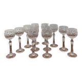 Set of 12 crystallery royale champagne/bayel liqueur glasses