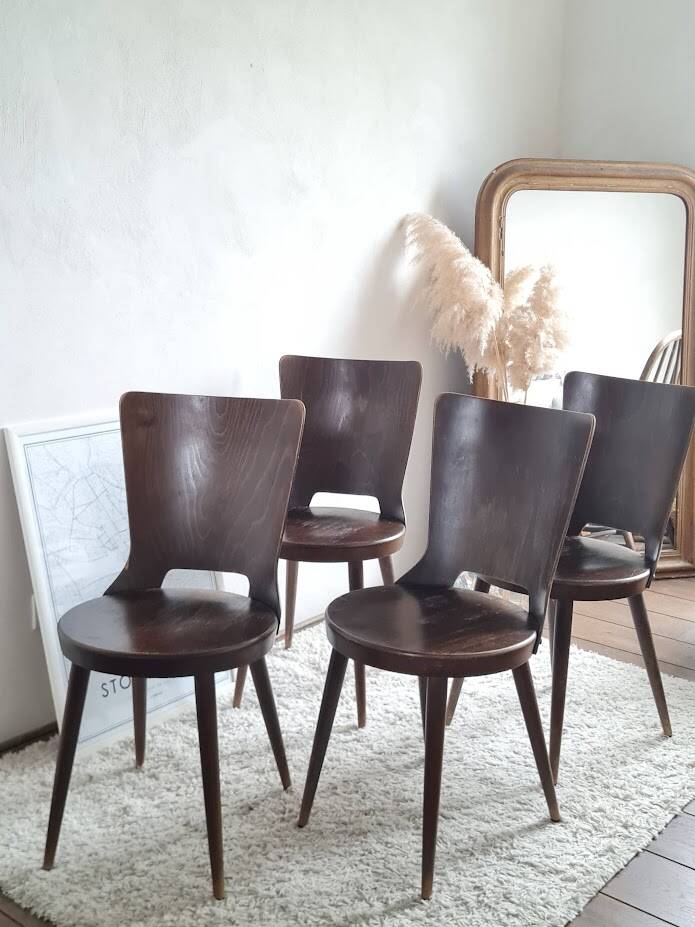 Set of 4 Scandinavian chairs from the 1960s.