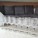 Set of 7 wine glasses. Peill & Putzler. Granada model. Crystal.