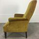English armchair Napoleon III in mustard yellow velvet