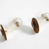 Two original Italian 1960s wall lamps with glass and mirror components