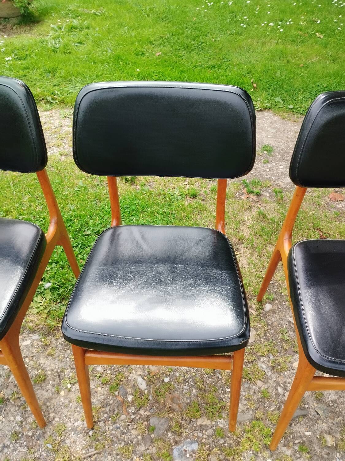 Series of 6 old Scandinavian design chairs
