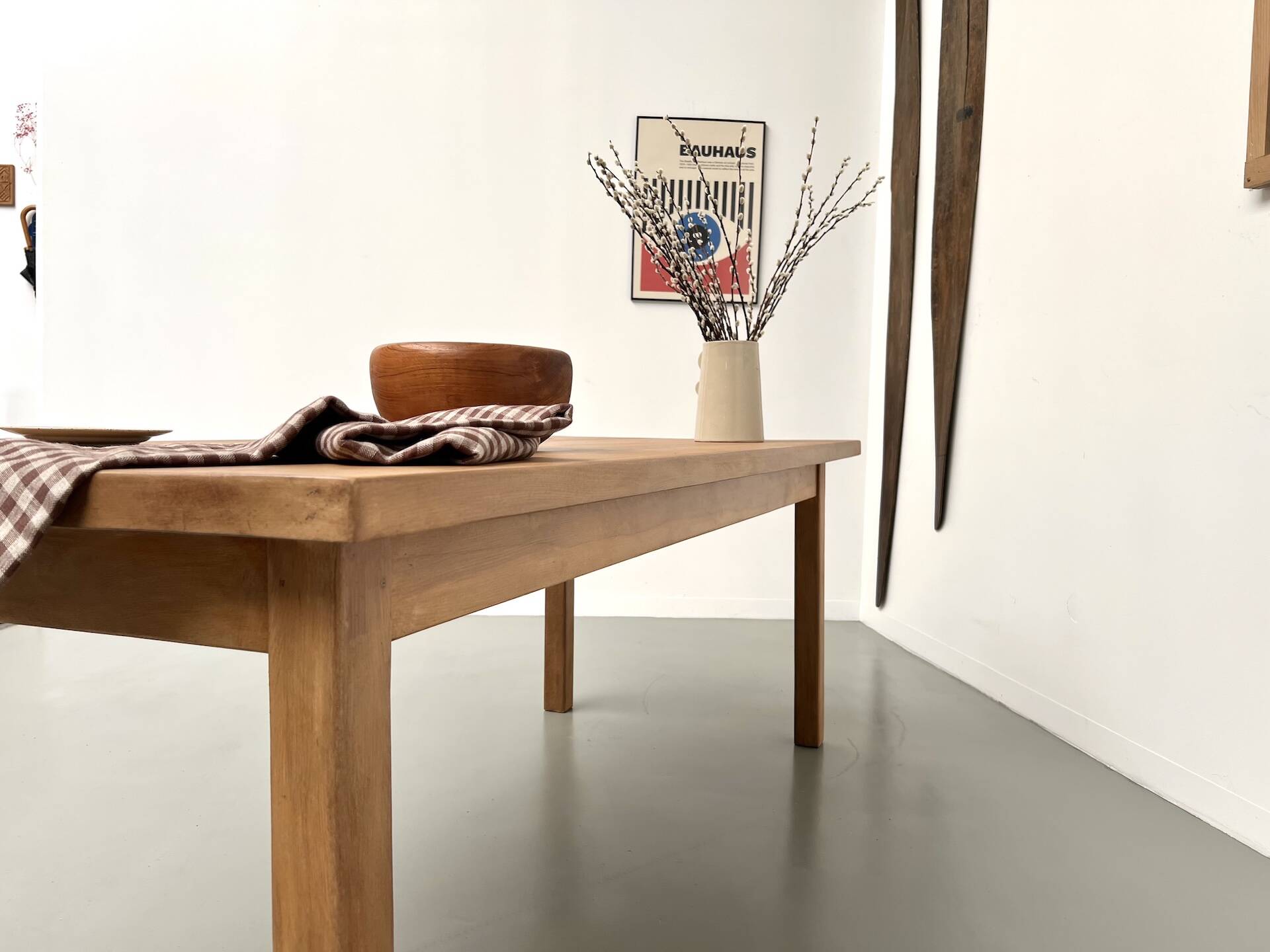 Solid beech farmhouse table