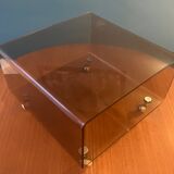 Small table, deserted on caster end table Plexiglas Michel Dumas