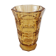 Faceted amber glass vase 70s