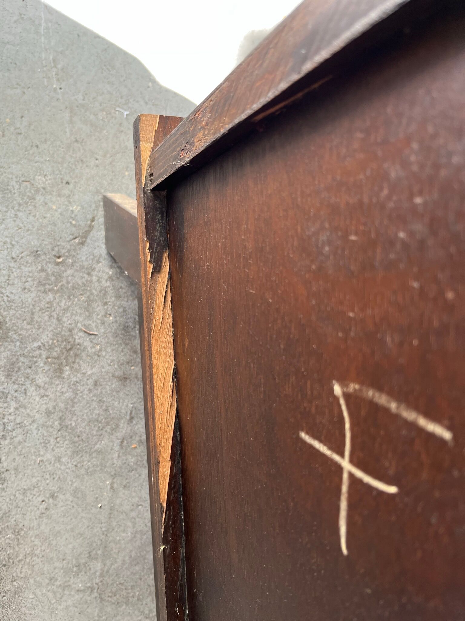 Vintage carved wooden bedside table