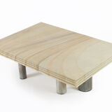 Table basse brutaliste de Pia Manu Belgique années 1970