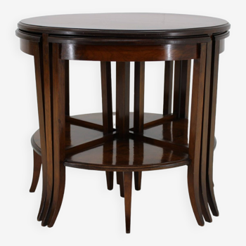 1930s Art Deco Nesting tables in Walnut , Czechoslovakia