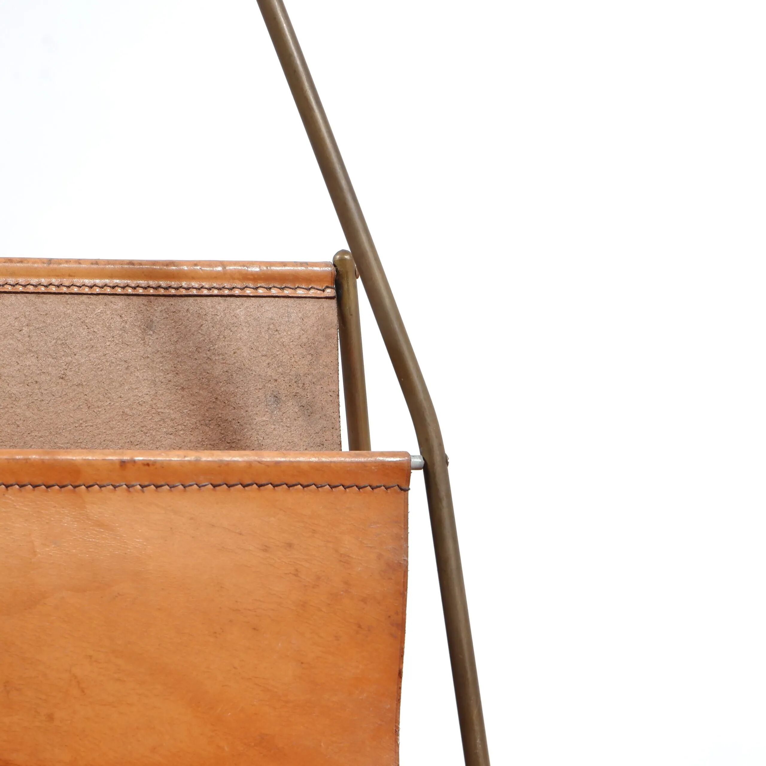 Carl Auböck magazine rack model 3808 leather