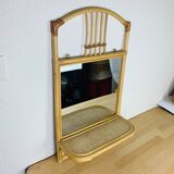 Rattan mirror with vintage tablet 60s