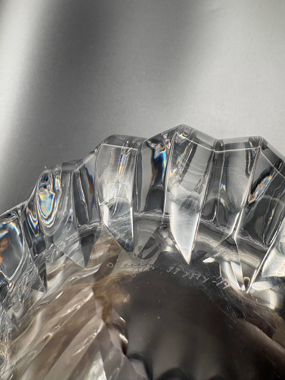 Large Orrefors Crystal fruit bowl / salad bowl, Sweden, 1970