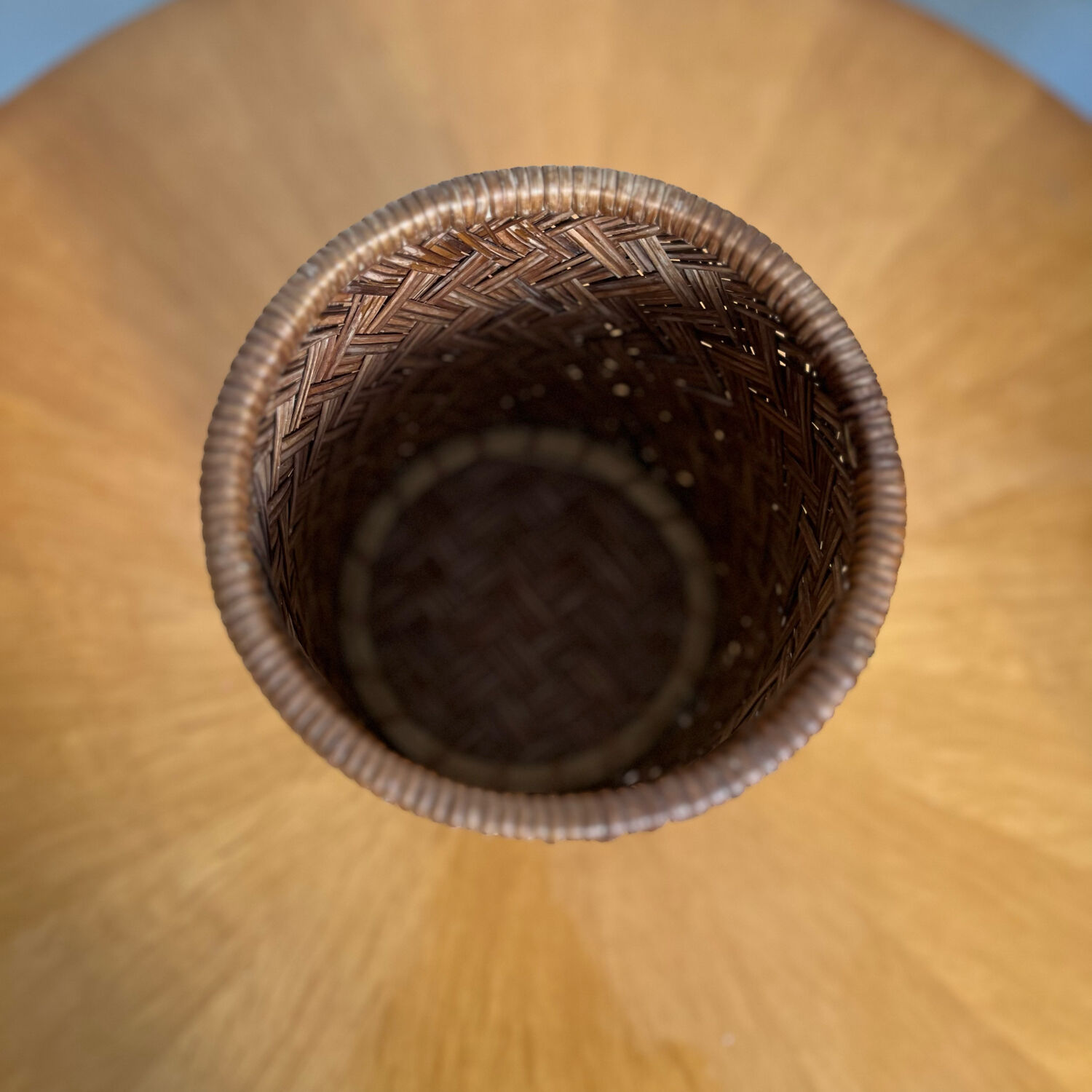 Vintage rattan pot bottle basket