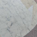 Carrara marble and chrome dining table, vintage Italy, 70s style