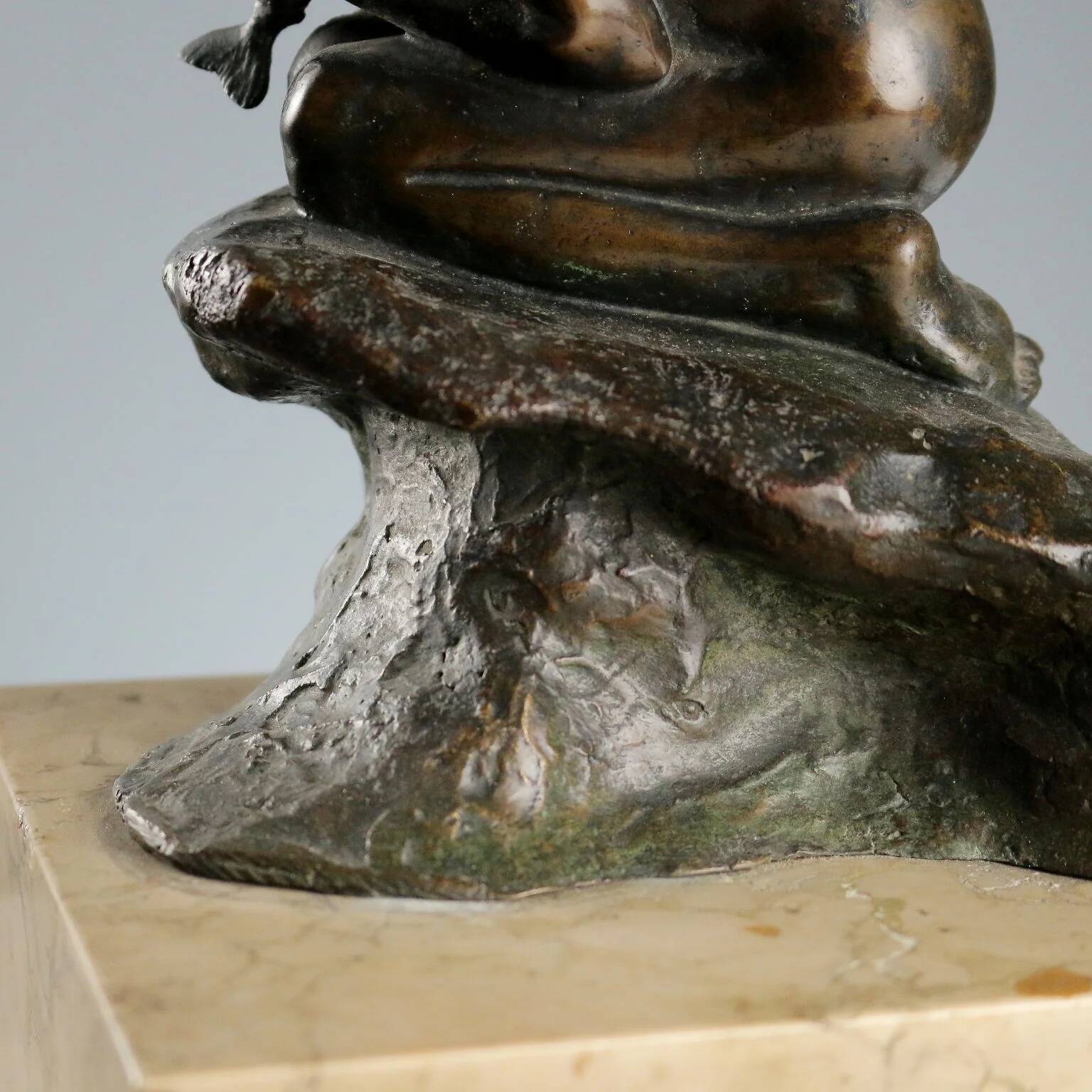 Ancient bronze figurine Vincenzo Gemito Fisherman 20th Century